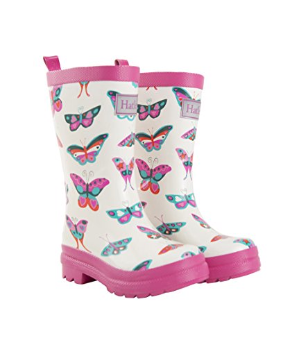 Hatley Rain Boots, Botas de Agua Chica, Blanco (Groovy Butterflies), 20 EU (4 US)