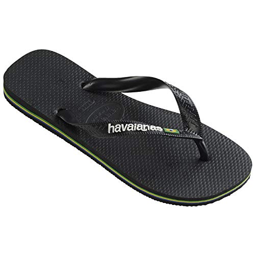 Havaianas Brasil Logo, Chanclas Unisex Adulto, Negro (Black), 43/44 EU