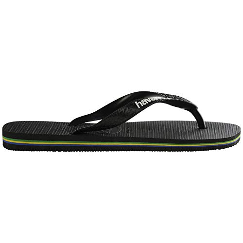 Havaianas Brasil Logo, Chanclas Unisex Adulto, Negro (Black), 43/44 EU