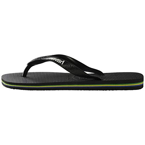 Havaianas Brasil Logo, Chanclas Unisex Adulto, Negro (Black), 43/44 EU