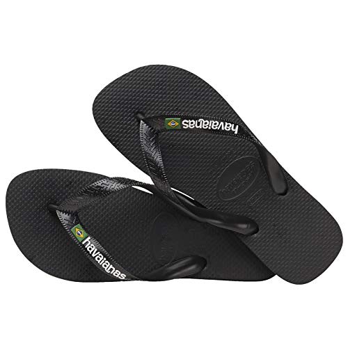 Havaianas Brasil Logo, Chanclas Unisex Adulto, Negro (Black), 43/44 EU