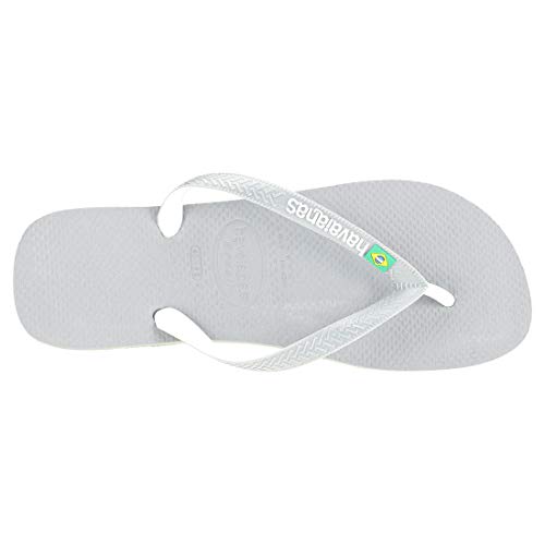 Havaianas Brasil Mix, Chanclas Unisex Adulto, Multicolor (Steel Grey/White/White), 41/42 EU