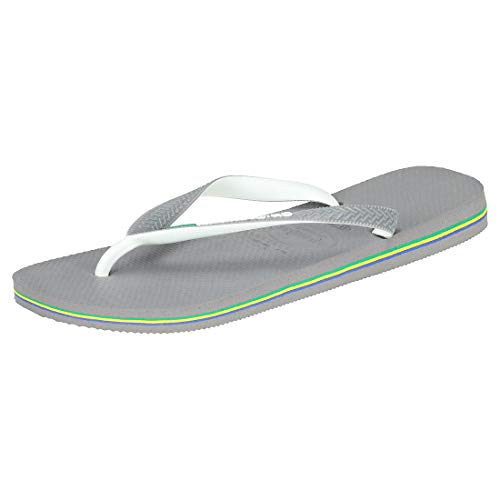 Havaianas Brasil Mix, Chanclas Unisex Adulto, Multicolor (Steel Grey/White/White), 41/42 EU