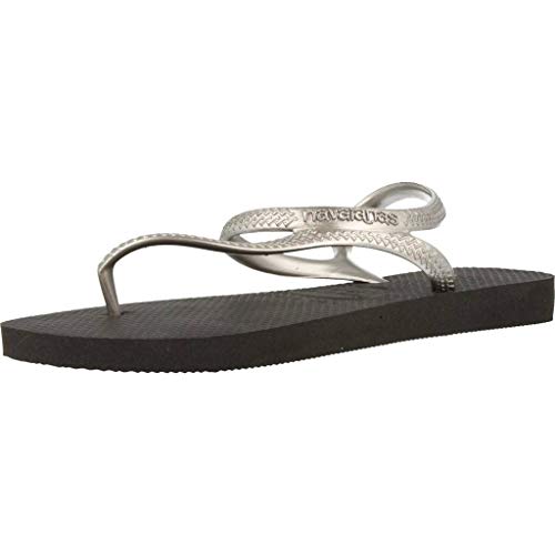 Havaianas Flash Urban, Sandalias para Mujer, Multicolor (Black/Silver), 41/42 EU