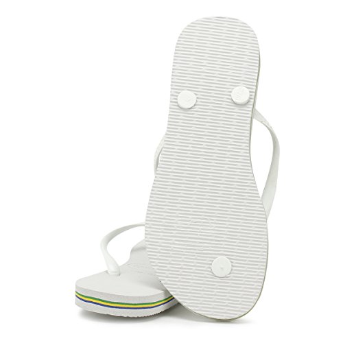 Havaianas Slim Brasil Logo, Chanclas para Mujer, Blanco (White), 39/40 EU
