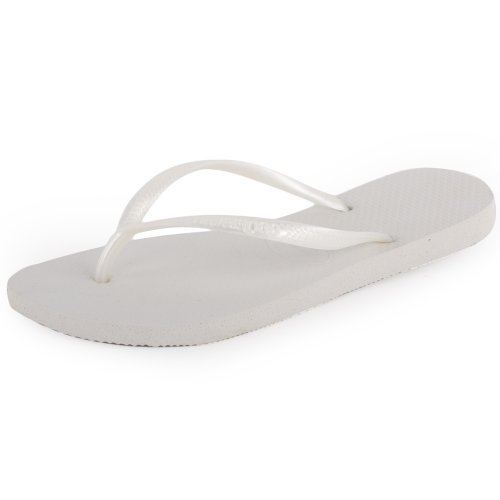 Havaianas Slim, Chanclas Mujer, Blanco (White 0001), 37/38