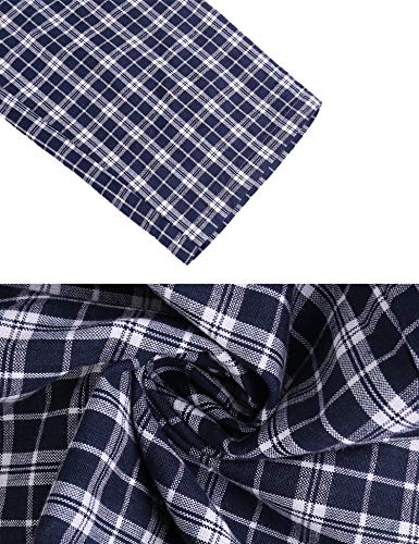 Hawiton Pantalones de Pijama Hombre Algodón Largo Pantalones de Dormir Hombre Invierno de Cuadros Pantalón Pijama de Estar por Casa