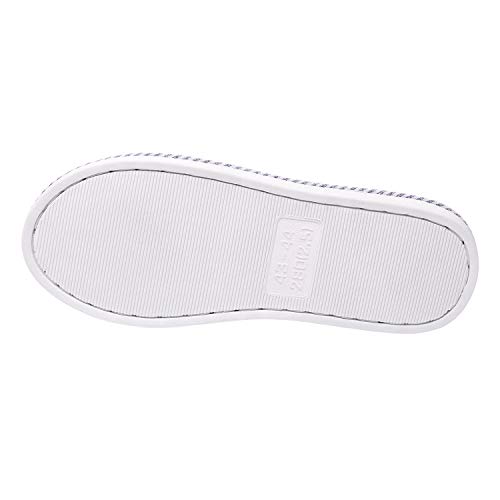 Hawiton Zapatillas de casa para Mujer, Cómodo Abiertas Zapatos de Lino de no Tejido, Antideslizantes Pantuflas de Suela de Goma, Slipper Mujer Ligero