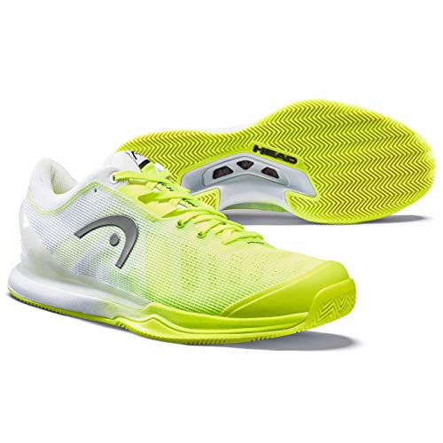 HEAD Sprint Pro 3.0 Clay Men, Zapatillas de Tenis Hombres, Neon Amarillo/Blanco, 42.5 EU