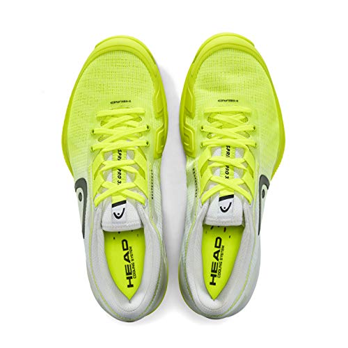 HEAD Sprint Pro 3.0 Clay Men, Zapatillas de Tenis Hombres, Neon Amarillo/Blanco, 42.5 EU
