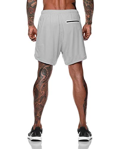 heekpek Pantalones Cortos Hombre Sport Verano Shorts Deportivos Transpirables de Doble Capa con Bolsillos Pantalon Corto Hombre Deporte