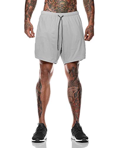 heekpek Pantalones Cortos Hombre Sport Verano Shorts Deportivos Transpirables de Doble Capa con Bolsillos Pantalon Corto Hombre Deporte