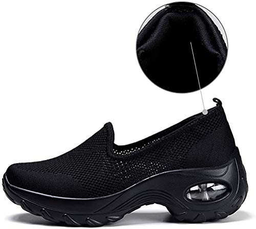 Hezeisoar Zapatillas De Deporte Mujer Transpirables Malla Plataforma Ligero Zapatillas Sneaker Casual Zapatos Mocasines Talla EU 41 = CN 42