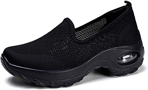 Hezeisoar Zapatillas De Deporte Mujer Transpirables Malla Plataforma Ligero Zapatillas Sneaker Casual Zapatos Mocasines Talla EU 41 = CN 42