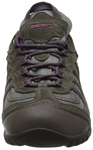 Hi-Tec Penrith Low Waterproof, Zapatillas de Senderismo Mujer, Gris (Charcoal/purple), 37 EU (4 UK)