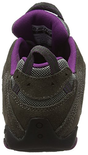 Hi-Tec Penrith Low Waterproof, Zapatillas de Senderismo Mujer, Gris (Charcoal/purple), 37 EU (4 UK)
