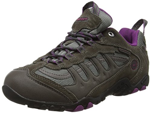 Hi-Tec Penrith Low Waterproof, Zapatillas de Senderismo Mujer, Gris (Charcoal/purple), 37 EU (4 UK)