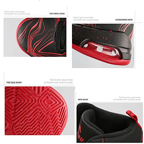 Hibgyc Zapatillas De Baloncesto Masculinas Y Femeninas Botas De Ciclismo Al Aire Libre Zapatillas De Deporte para Parejas Zapatillas para Correr AmortiguacióN De Cordones Transpirables,Blanconegro,35