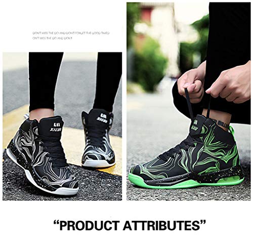 Hibgyc Zapatillas De Baloncesto Masculinas Y Femeninas Botas De Ciclismo Al Aire Libre Zapatillas De Deporte para Parejas Zapatillas para Correr AmortiguacióN De Cordones Transpirables,Blanconegro,35