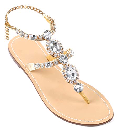 Hinyyrin Sandalias de mujer con pedrería., color, talla 40 EU