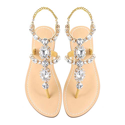 Hinyyrin Sandalias de mujer con pedrería., color, talla 40 EU