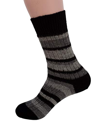 Hirsch Natur, calzas, 100% lana (kbT) negro / gris 38/39 ES