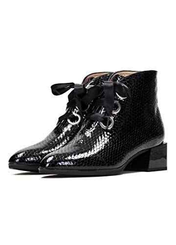 HISPANITAS Botín Cordones cómodos Mujer His HI00715 Negro - 39, Negro