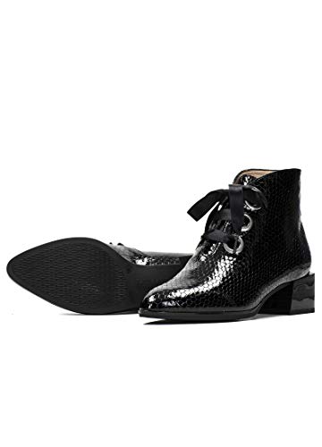 HISPANITAS Botín Cordones cómodos Mujer His HI00715 Negro - 39, Negro