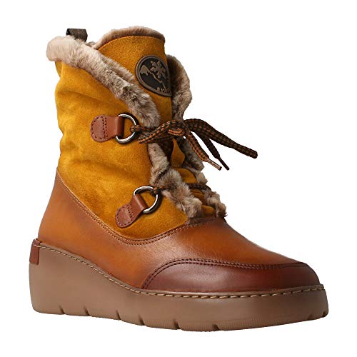 HISPANITAS HI99425 - Botin Piel/Ante Cuero/Mostaza para Mujer Color: Cuero Talla: 37