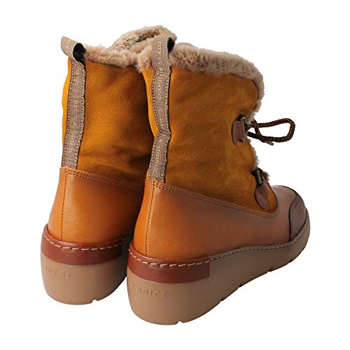 HISPANITAS HI99425 - Botin Piel/Ante Cuero/Mostaza para Mujer Color: Cuero Talla: 37