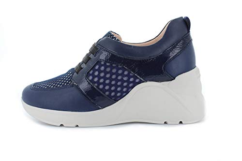 Hispanitas Zapatillas de mujer con cuña HV09961 Tokio con plantilla intercambiable, color azul oscuro, color Azul, talla 39 EU