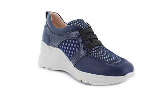 Hispanitas Zapatillas de mujer con cuña HV09961 Tokio con plantilla intercambiable, color azul oscuro, color Azul, talla 39 EU