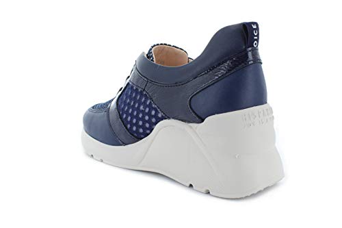 Hispanitas Zapatillas de mujer con cuña HV09961 Tokio con plantilla intercambiable, color azul oscuro, color Azul, talla 39 EU