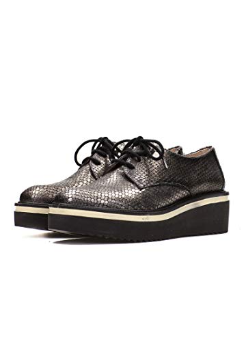 HISPANITAS Zapato cómodo Plataforma Mujer His HI00875 Acero - 39, Acero