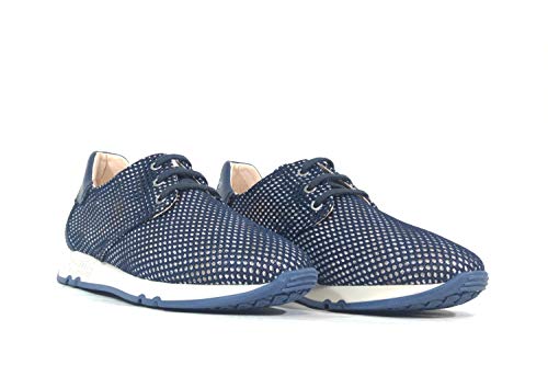 Hispanitas_ Deportivas de Piel en Color Jeans para Mujer (Numeric_40)