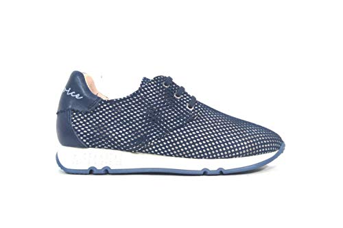 Hispanitas_ Deportivas de Piel en Color Jeans para Mujer (Numeric_40)