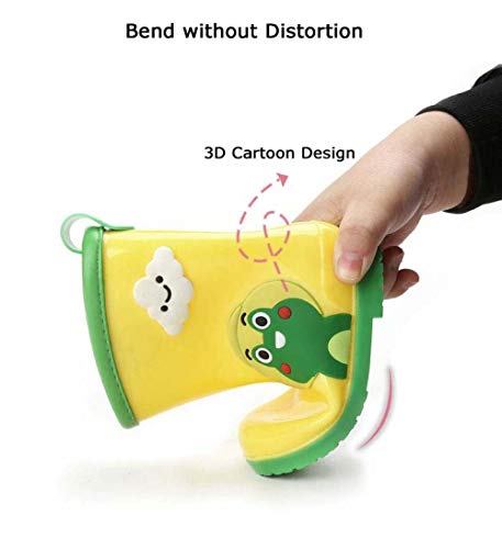 hjkg Botas Lluvia Niños Patrón De Tigre De Dibujos Animados Azul con Terciopelo Cordón De Goma Moda Infantil PVC Clásico De Moda Lindo Impermeable Cálido Suave Cómodo Antideslizante Zapatos De Agua D