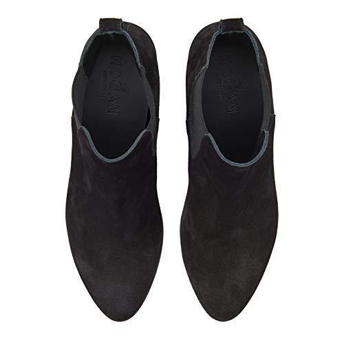 Hogan - Botas de mujer Texano negro de ante - HXW4010W890 BYEB999 - Talla Negro Size: 37 EU