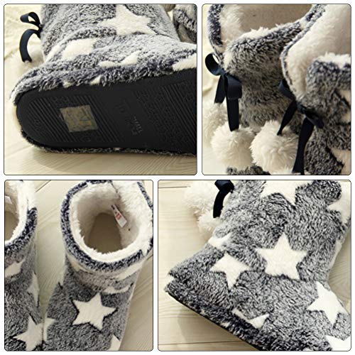 Holibanna Pantuflas para Mujer Botas Pantuflas Cómodas Invierno Pantuflas de Casa Pantuflas Zapatillas para Interior de Felpa para Interiores Y Exteriores