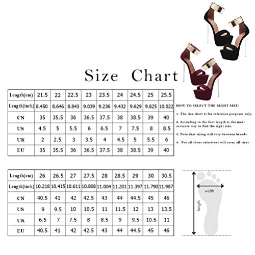 Holibanna Sandalias Sexy para Mujer Zapatos de Tacón de Aguja de Tacón Súper Alto Punta Redonda Zapatos de Plataforma de Tacón de 16 Cm