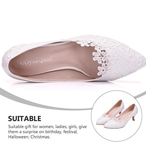 Holibanna Zapatos de Fiesta de Noche de Boda Nupcial Zapatos de Tacón Bajo de Estilete para Mujer Zapatos Elegantes de Vestir de 5 Cm