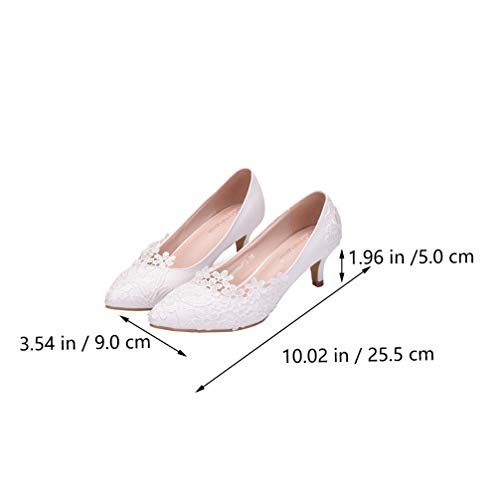 Holibanna Zapatos de Fiesta de Noche de Boda Nupcial Zapatos de Tacón Bajo de Estilete para Mujer Zapatos Elegantes de Vestir de 5 Cm