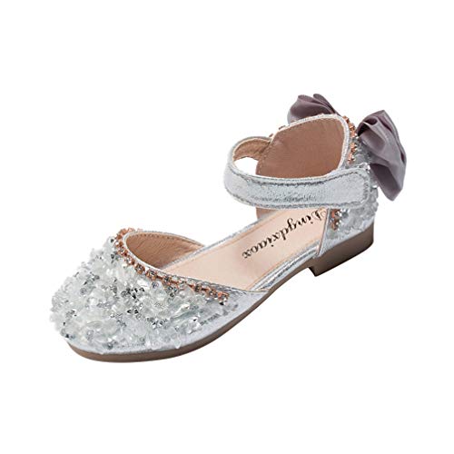 Holibanna Zapatos de Mary Jane para Niñas Sandalias de Princesa Bailarina de Diamantes de Imitación Zapatos de Niña de Las Flores de Brillo Plano para Niños Niñas Vestido de Fiesta Boda