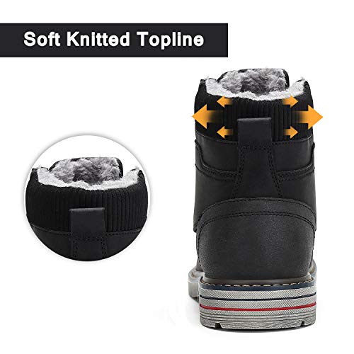 Hombre Botas Botines Zapatos Invierno Botas de Nieve Cálido Fur Forro Aire Libre Boots Urbano Senderismo Esquiar Caminando Negro 43 EU