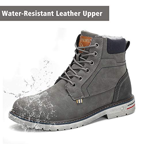 Hombre Mujer Botas de Nieve Invierno Aire Libre Zapatos Impermeable Antideslizante Calientes Botines Planas Gris 43 EU
