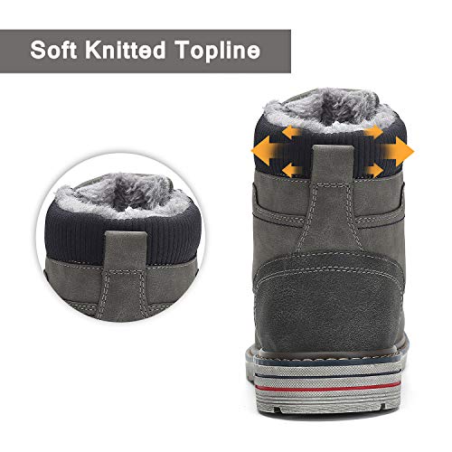 Hombre Mujer Botas de Nieve Invierno Aire Libre Zapatos Impermeable Antideslizante Calientes Botines Planas Gris 43 EU