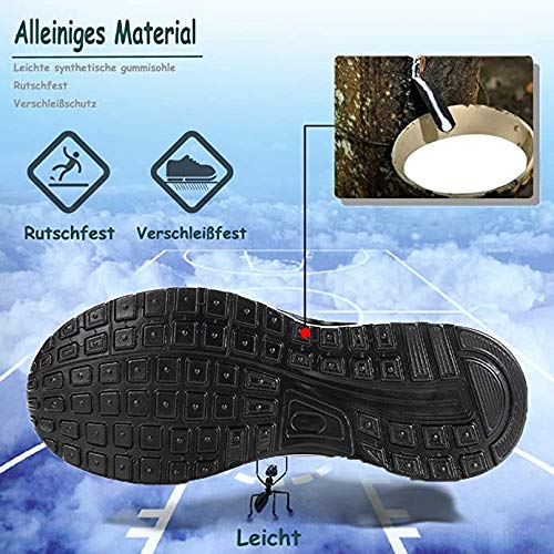 Hombre Mujer Zapatillas de Deportes Zapatos Deportivos Aire Libre para Correr Calzado Sneakers Running BlackWhite39