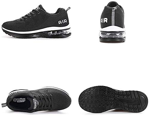 Hombre Mujer Zapatillas de Deportes Zapatos Deportivos Aire Libre para Correr Calzado Sneakers Running BlackWhite39