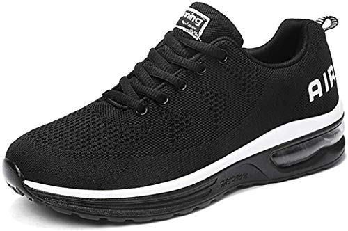 Hombre Mujer Zapatillas de Deportes Zapatos Deportivos Aire Libre para Correr Calzado Sneakers Running BlackWhite39