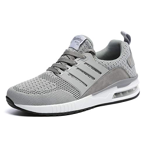 Hombre Mujer Zapatillas Running para Aire Libre y Deporte Transpirables Casual Zapatos Gimnasio Correr Sneakers Grey 42 EU